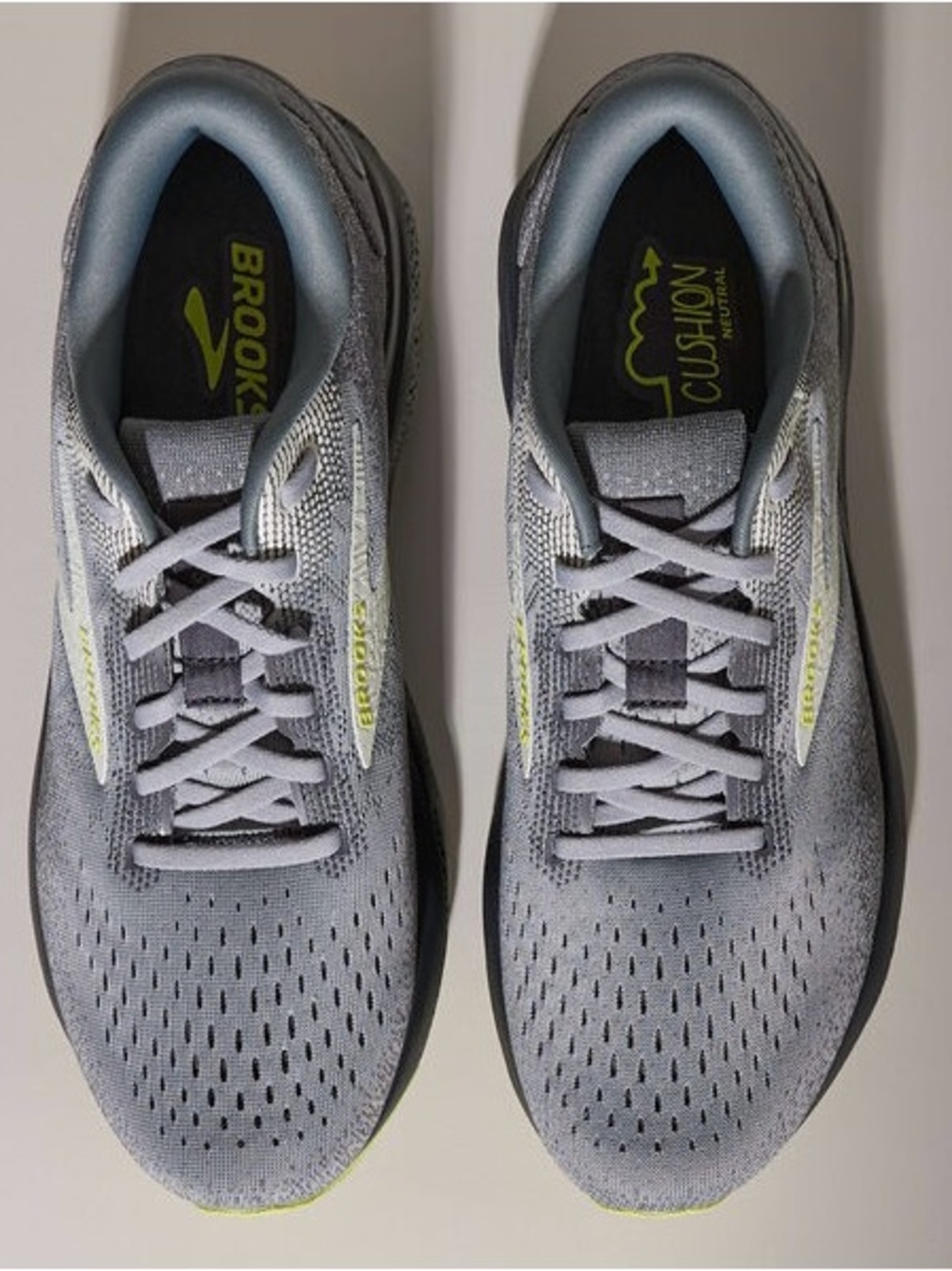 BROOKS Ghost 16 Primer Grey Lime Road Running Walking Sneakers Size 10.5 Medium - Picture 2 of 14